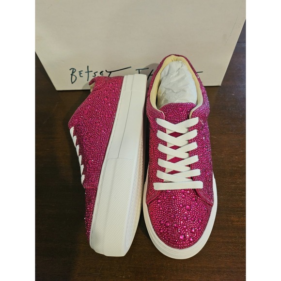 Women's Blue by Betsey Johnson Sidny Fuchsia Pink Sneaker 7.5 (7) New In Box - Picture 5 of 10
